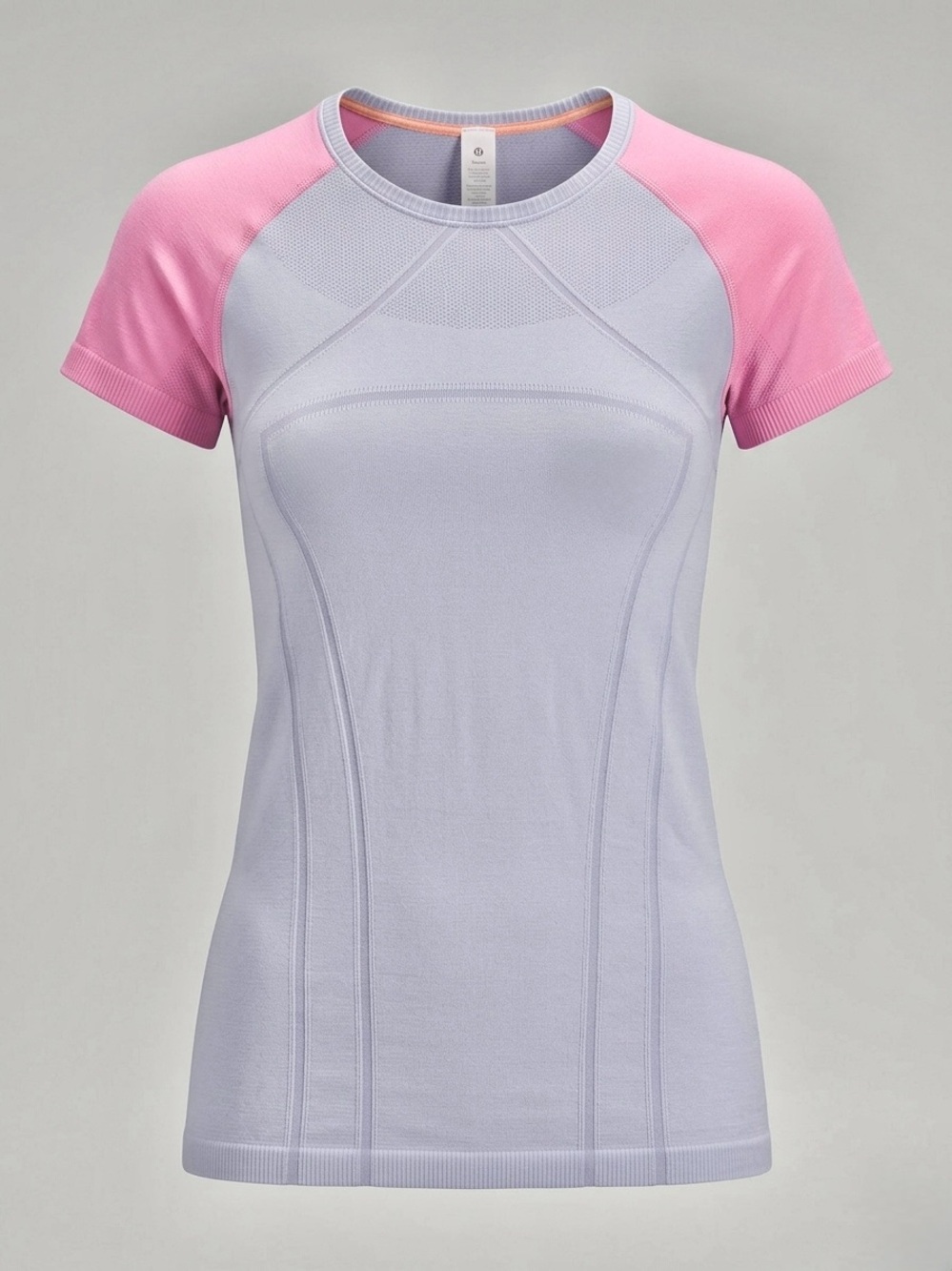 Ivivva by Lululemon Pink & Blue Swiftly Fly Tech Short Sleeve Girl’s Top Size 14